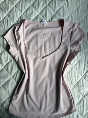 Garage Pale Pink Scoop Neck Top
